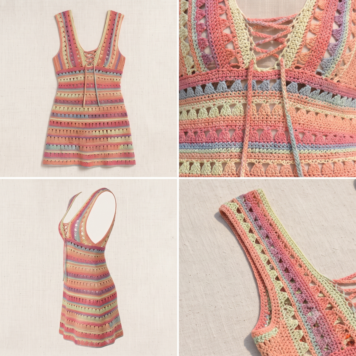 Sunset Lace Shell Beach Dress Crochet Pattern | Wearable Apparel Digital PDF Download