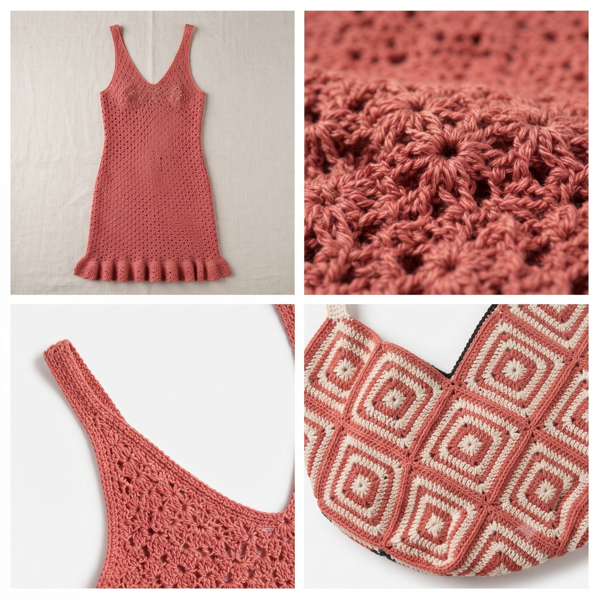 Coral Open-Work Mesh Beach Dress Crochet Pattern | Wearable Apparel Digital PDF Download
