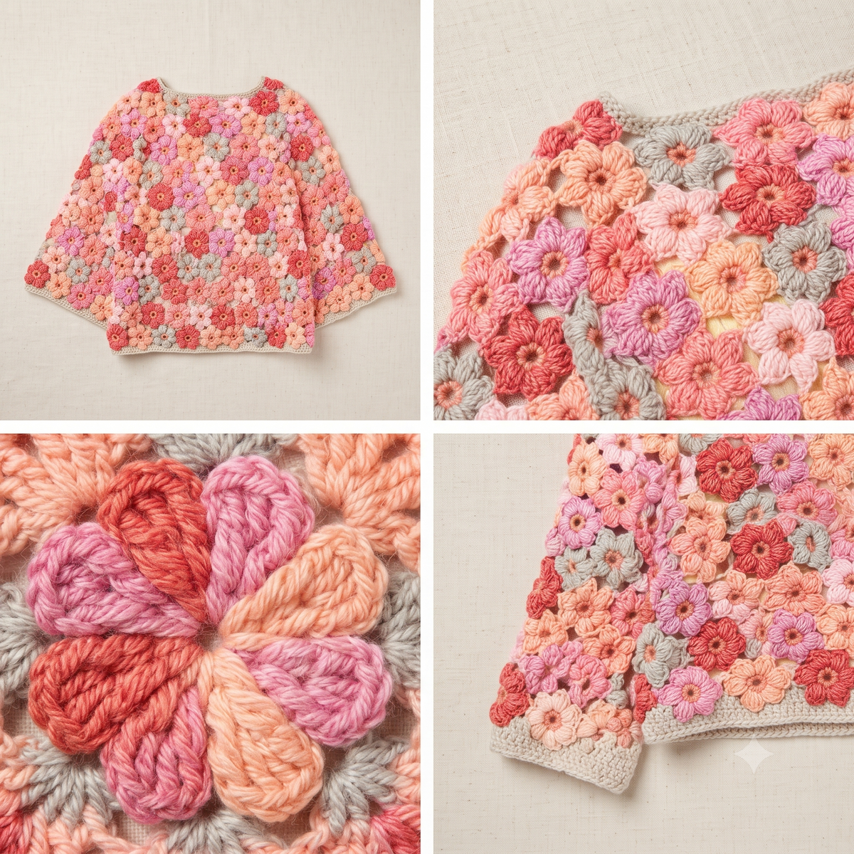 Blossom Granny Square Sweater Crochet Pattern | Wearable Apparel Digital PDF Download