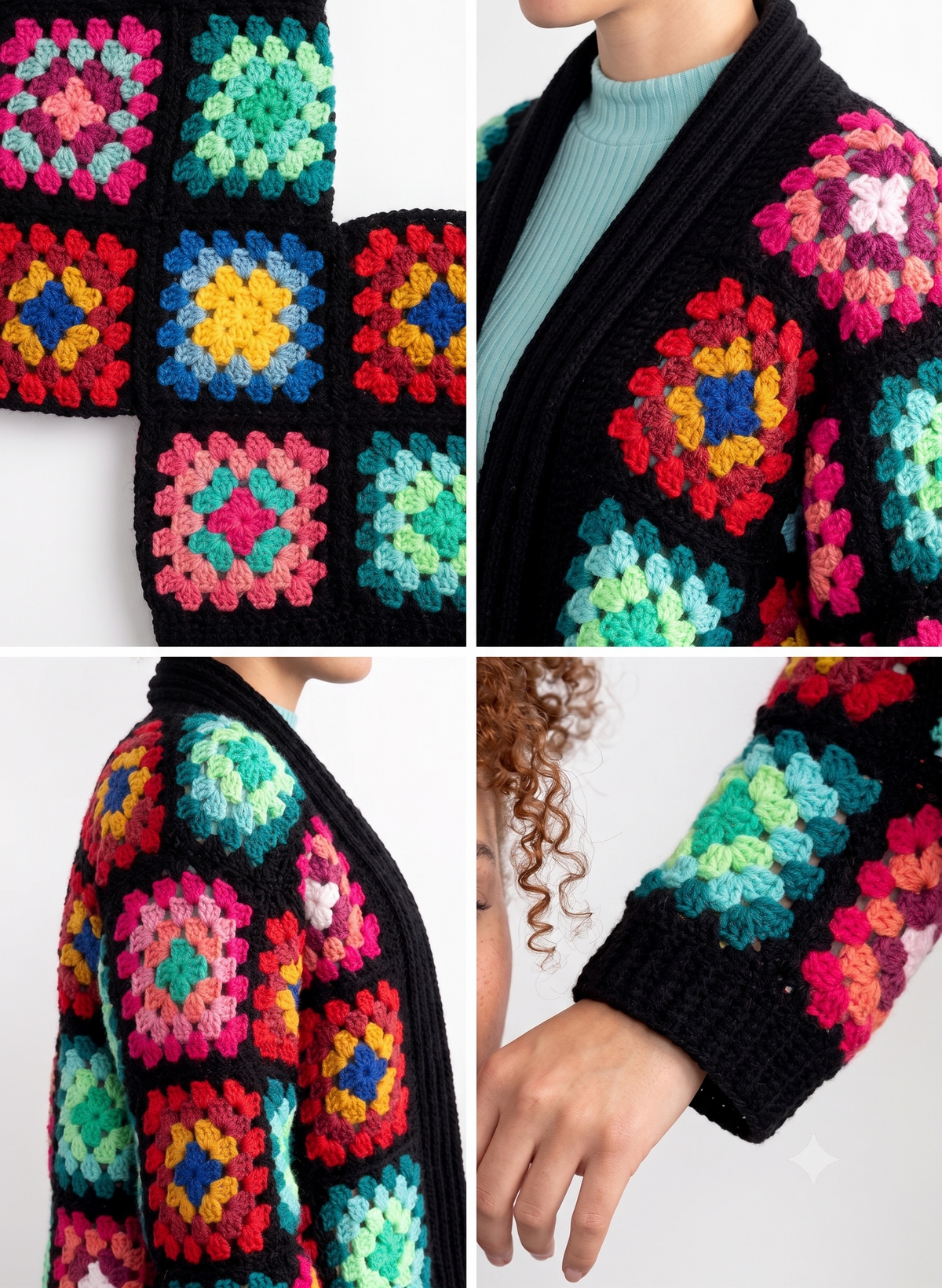 Vibrant Granny Square Cardigan Crochet Pattern | Wearable Apparel Digital PDF Download
