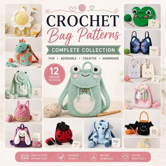 15 Kids Crochet Bag Patterns in one Bundle - Snor Studio