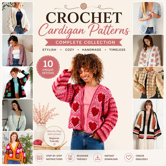 10 Cardigan Crochet Patterns in one Bundle - Snor Studio