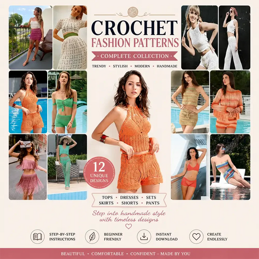 12 Crop Top & Shorts Crochet Patterns in one Bundle - Snor Studio
