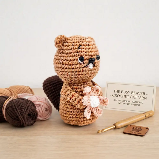 The Busy Beaver Amigurumi Crochet Pattern | Woodland Animal Digital PDF