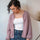 Mauve Balloon Sleeve Cardigan Crochet Pattern | Wearable Apparel Digital PDF Download