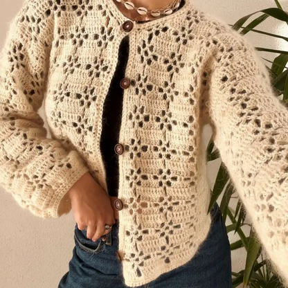 Vintage Lace Button Cardigan Crochet Pattern | Wearable Apparel Digital PDF Download