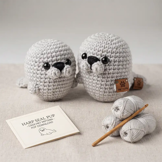 Harp Seal Pup Amigurumi Crochet Pattern | Digital PDF Download