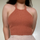 Terracotta Ribbed High-Neck Halter Crop Top Crochet Pattern | Wearable Apparel Digital PDF Download
