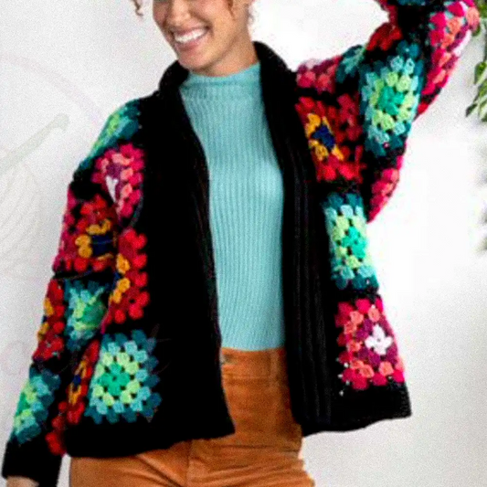 Vibrant Granny Square Cardigan Crochet Pattern | Wearable Apparel Digital PDF Download