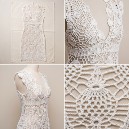 Pineapple Lace Midi Dress Crochet Pattern | Wearable Apparel Digital PDF Download