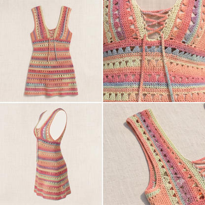 Sunset Lace Shell Beach Dress Crochet Pattern | Wearable Apparel Digital PDF Download