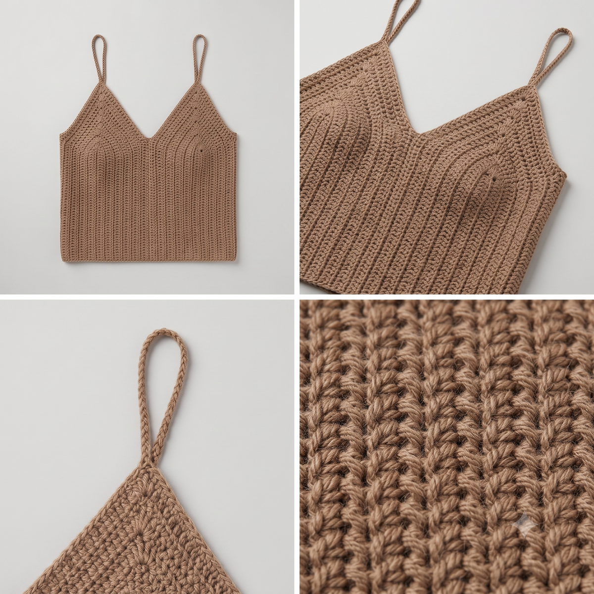 Classic Tan V-Neck Camisole Crochet Pattern | Wearable Apparel Digital PDF Download