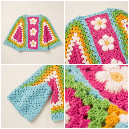 Heart-Motif Striped Sweater Crochet Pattern | Wearable Apparel Digital PDF Download