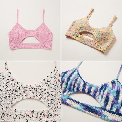 Multi-Color Cutout Halter Crop Top Bundle Crochet Pattern | Wearable Apparel Digital PDF Download