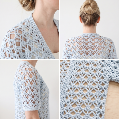 Lace Open-Work Cardigan Crochet Pattern | Wearable Apparel Digital PDF Download