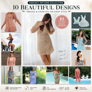 10 Beach Cover-Up Crochet Patterns in one Bundle - Snor Studio